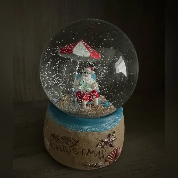 Beautiful Holiday Snow Globe with Santa in Red Shorts - Picture 12 of 12